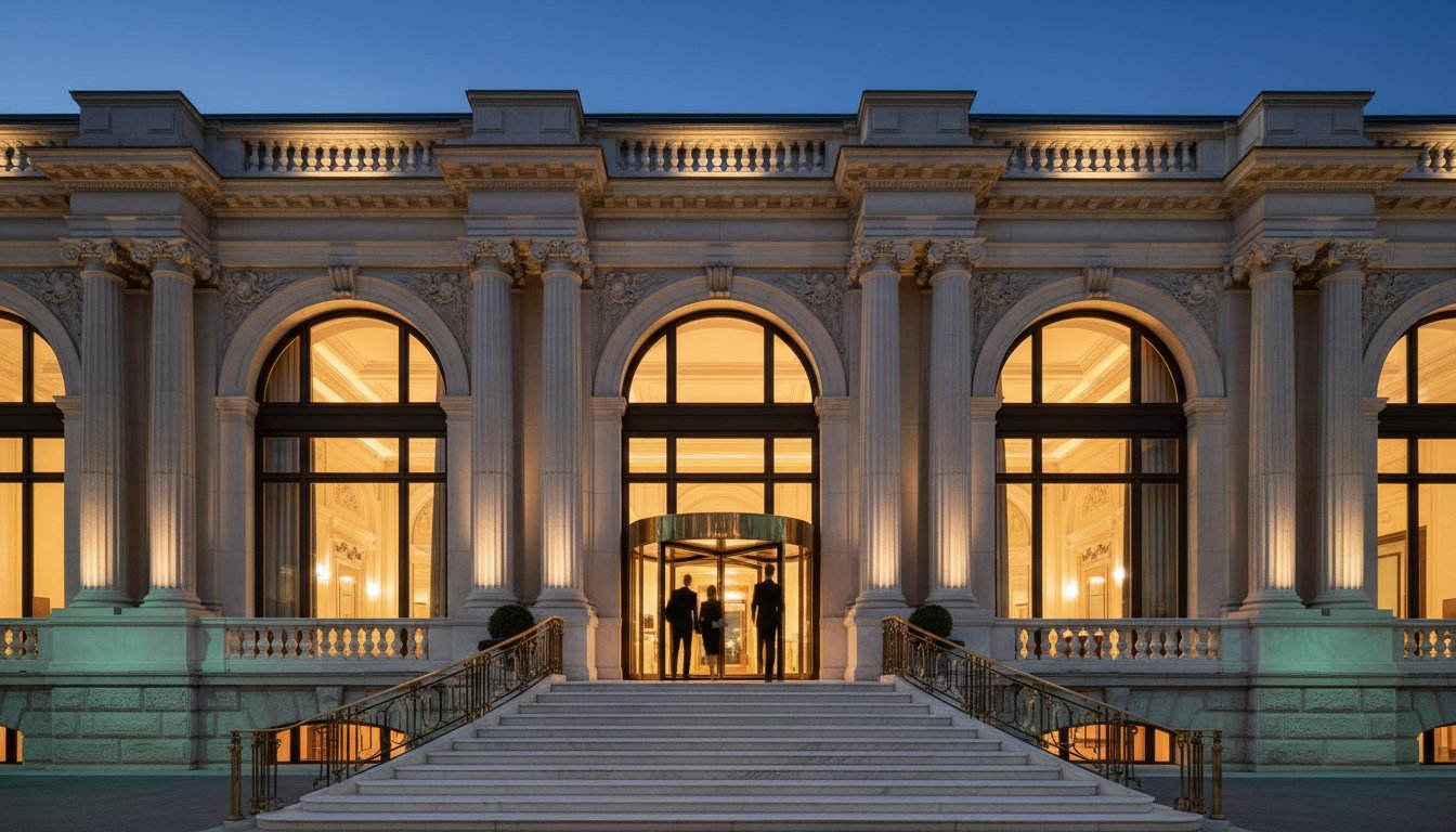 Grand owned hotel entrance